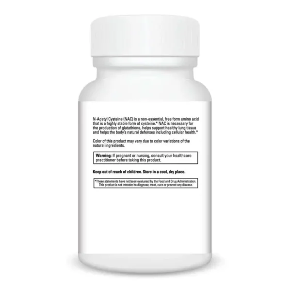 NAC N Acetyl Cysteine 500mg by Day Night Vitamins back